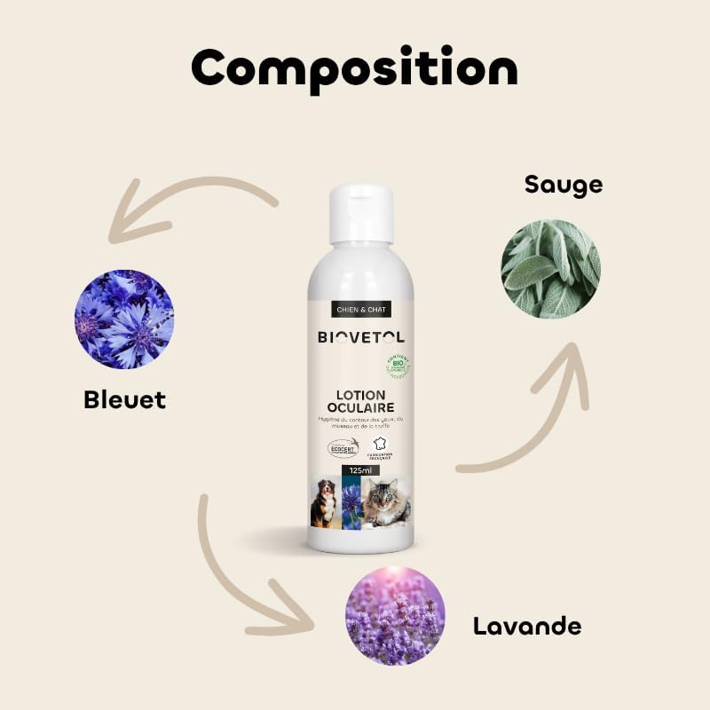 Lotion oculaire bio pour chiens et chats