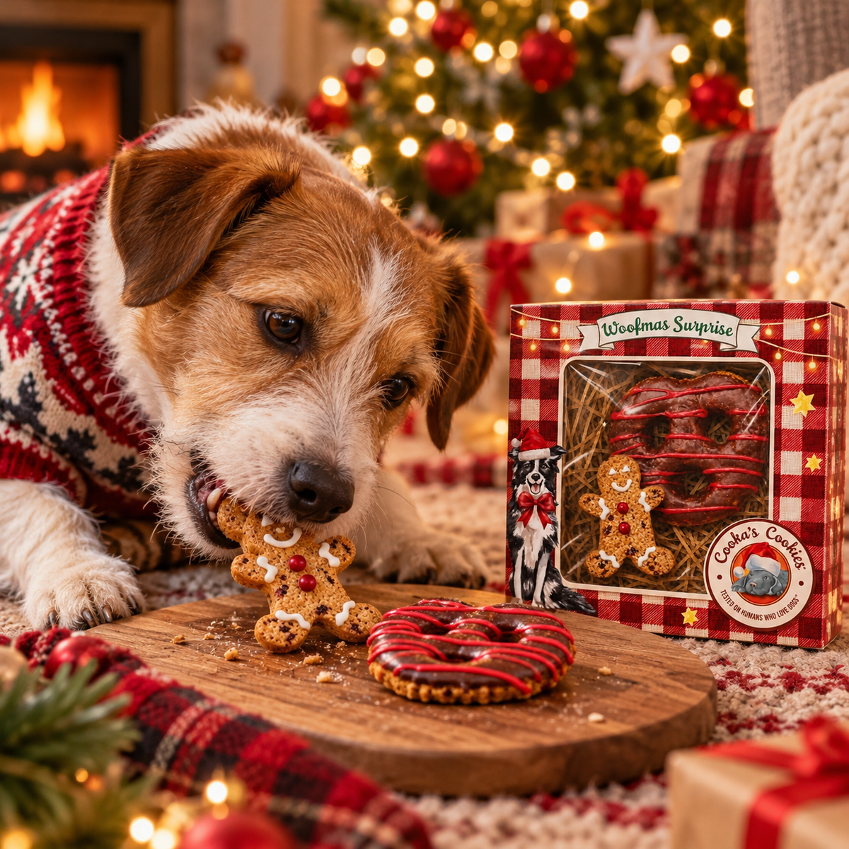 Coffret de biscuits de Noël à la dinde pour chiens