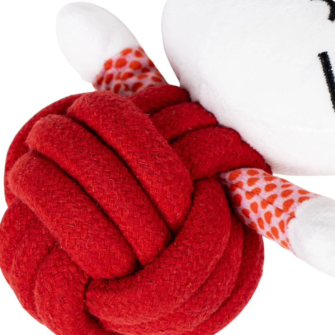 Hello Kitty plush and rope dog toy with squeaker
