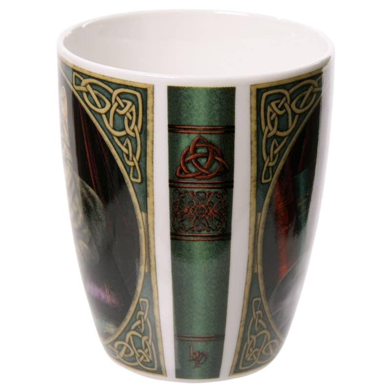 Taza de porcelana de gato y bola de cristal