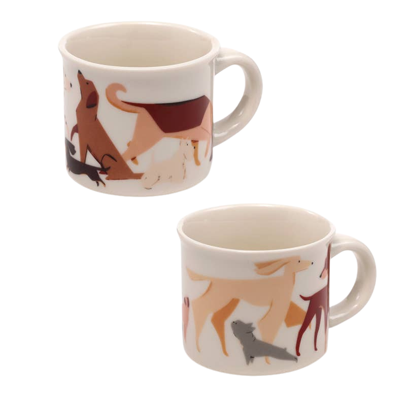 Juego de 2 tazas de expreso con motivo de perros