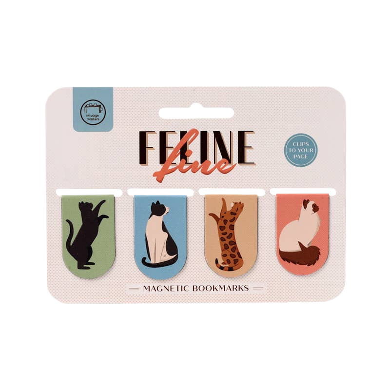 Set de 4 marcapáginas magnéticos de gatos