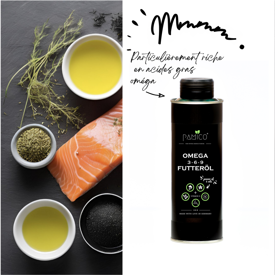 Aceite alimenticio omega 3-6-9 y vitamina E para perros