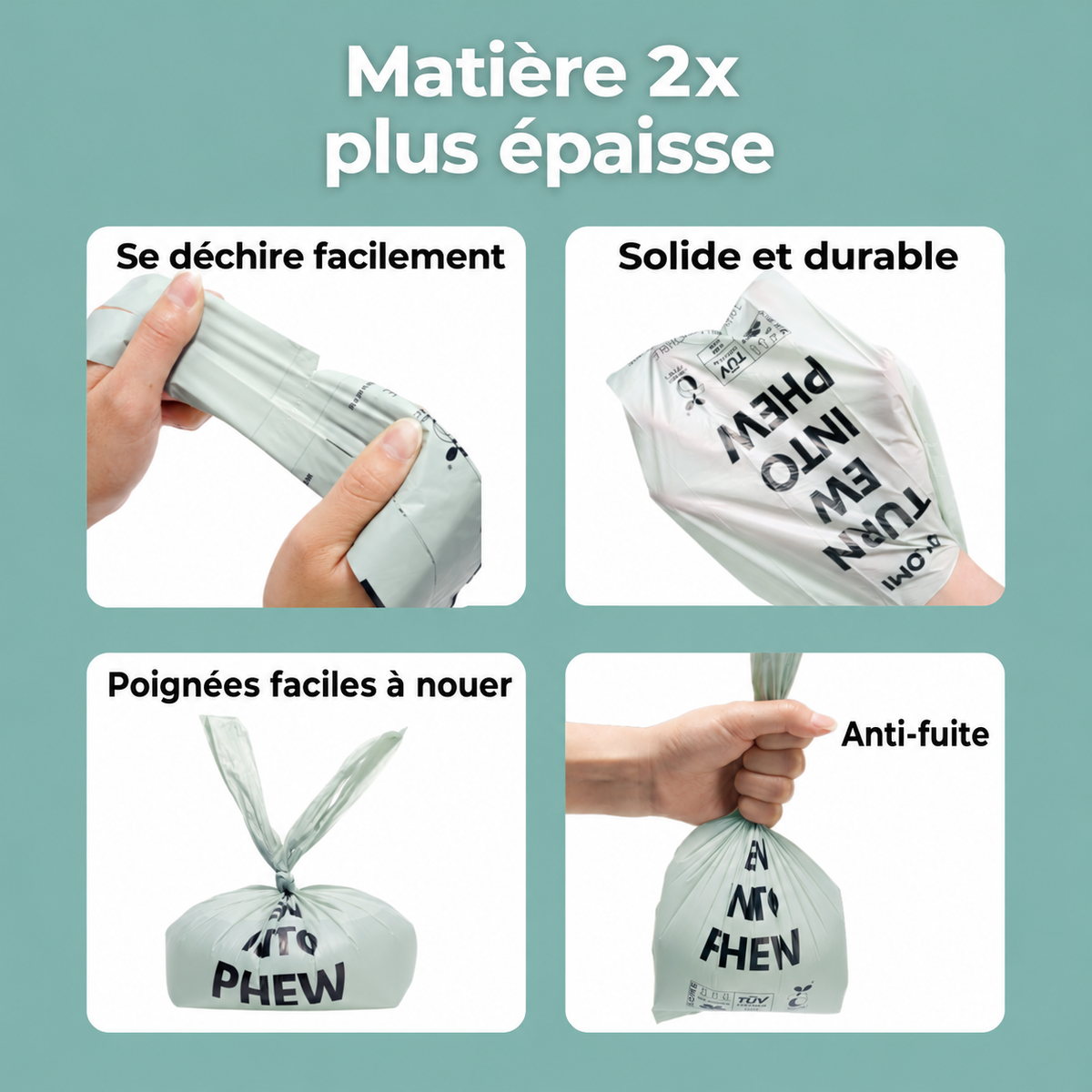 Sacchetti per deiezioni 100% compostabili con manici — Ecologici