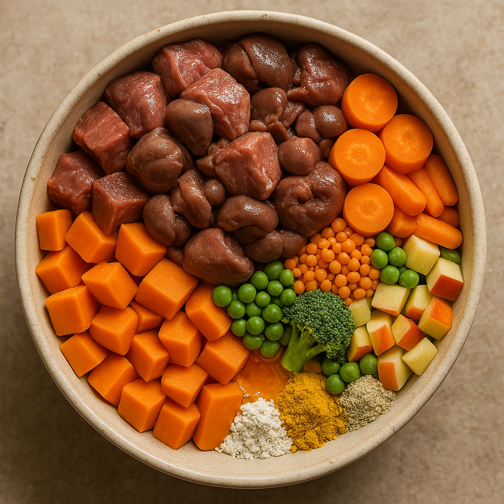 Repas complet vapeur agneau et légumes