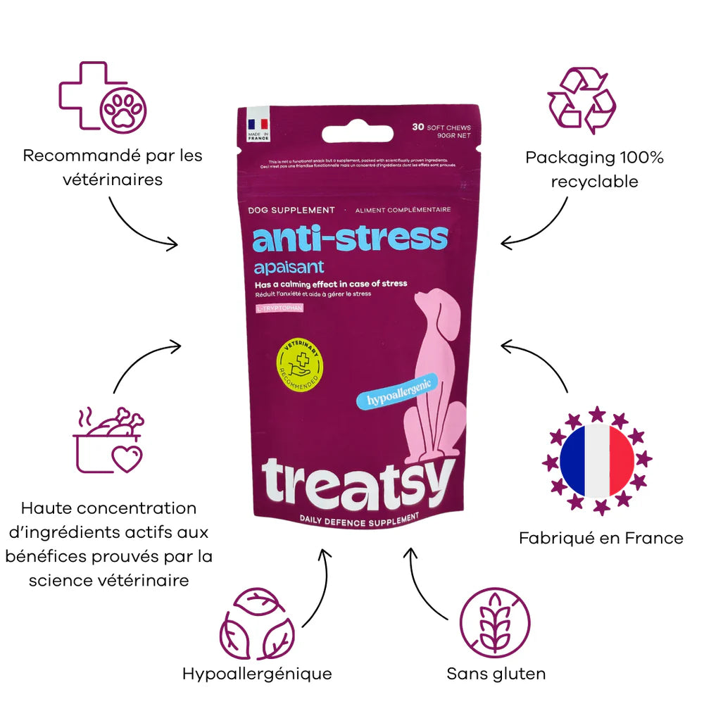 Anti-Stress-Nahrungsergänzungsmittel für Hunde