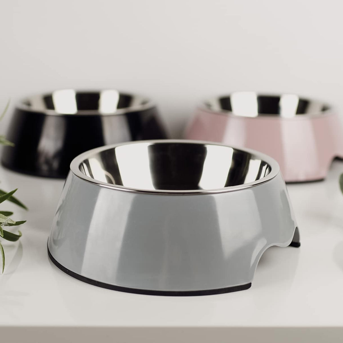Conjunto de 2 tigelas de melamina e inox