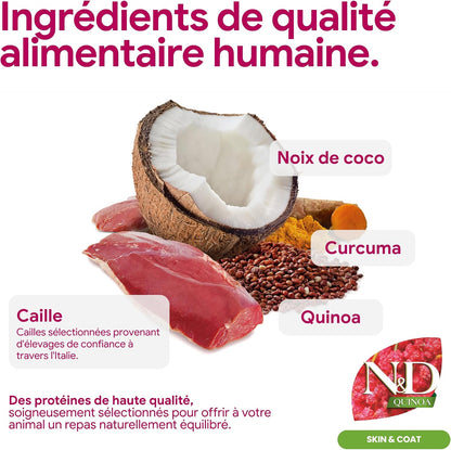 Crocchette di quaglia e quinoa per cani adulti di piccola taglia
