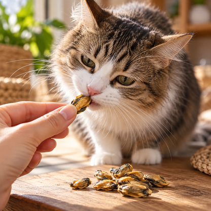 Petiscos de mexilhão-verde para cães e gatos