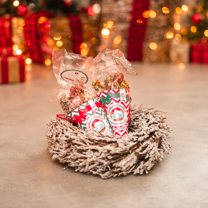 Festive cone of beef treats for dogs