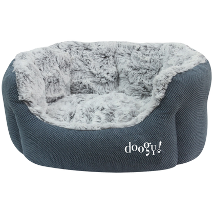 Cesta oval Whooly em imitação de pelo para cães e gatos