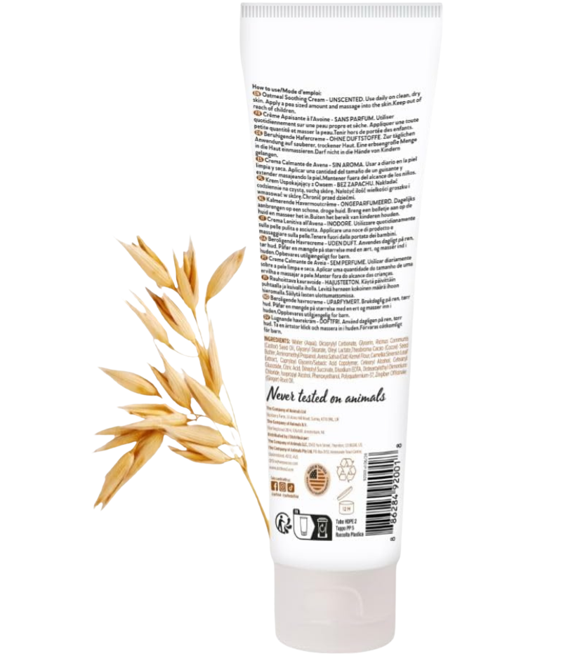 Creme calmante de aveia para cães
