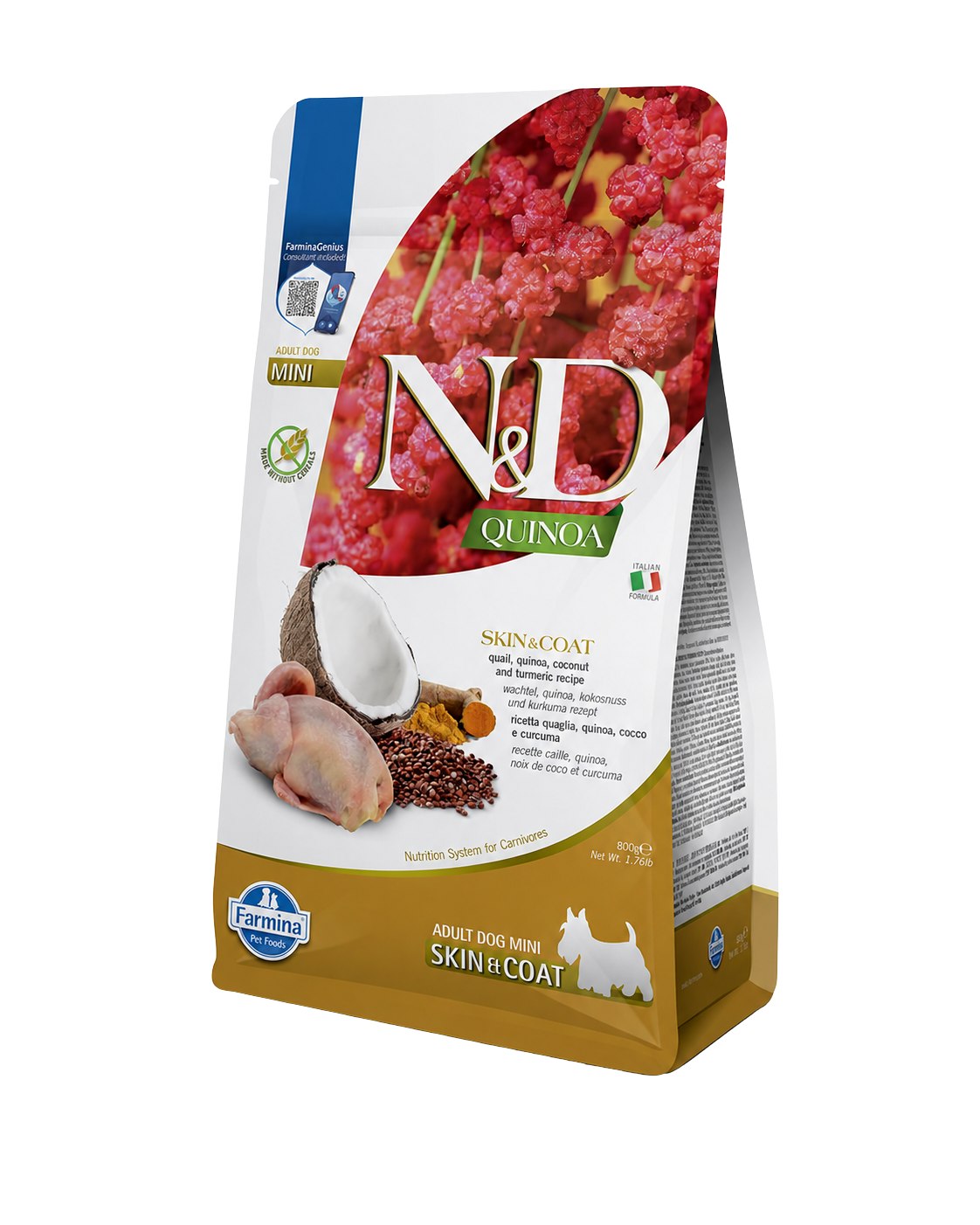 Crocchette di quaglia e quinoa per cani adulti di piccola taglia