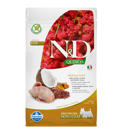 Crocchette di quaglia e quinoa per cani adulti di piccola taglia