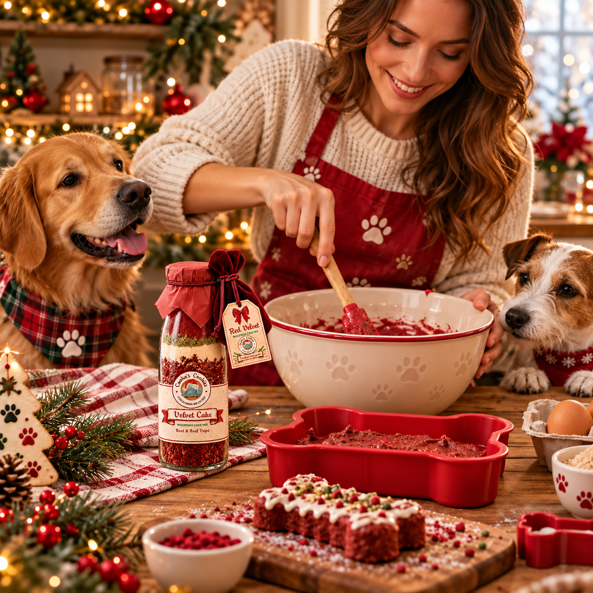 Préparation pour gâteau de Noël Red Velvet pour chiens
