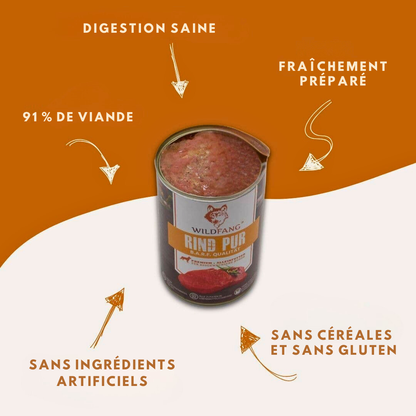 Paté 100 % vacuno de calidad BARF para perros adultos