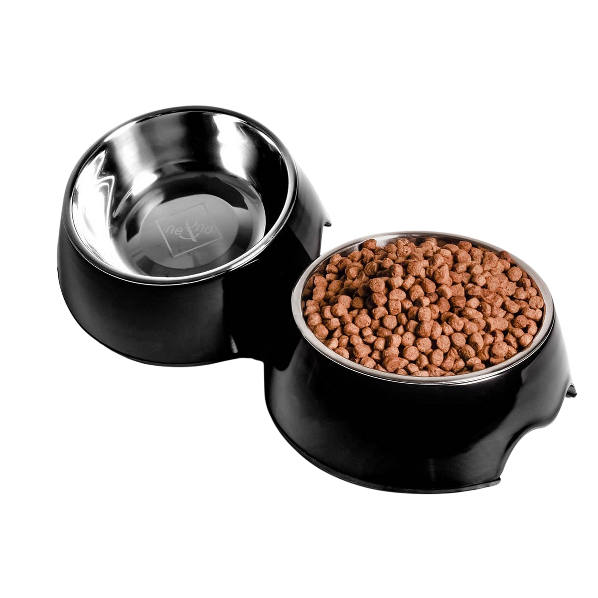 Set of 2 melamine and stainless steel bowls