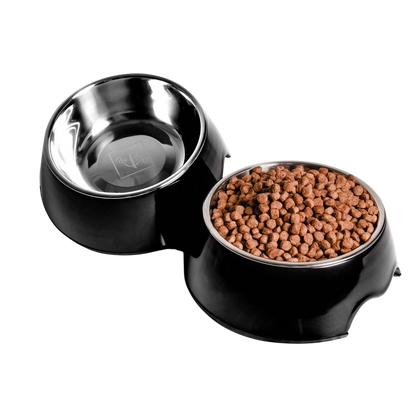 Conjunto de 2 tigelas de melamina e inox