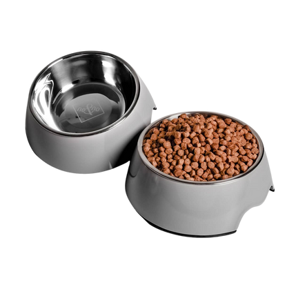 Conjunto de 2 tigelas de melamina e inox