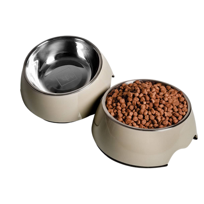 Conjunto de 2 tigelas de melamina e inox