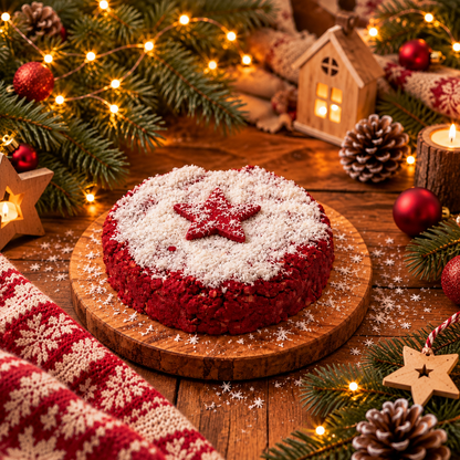 Preparación para pastel de Navidad Red Velvet para perros