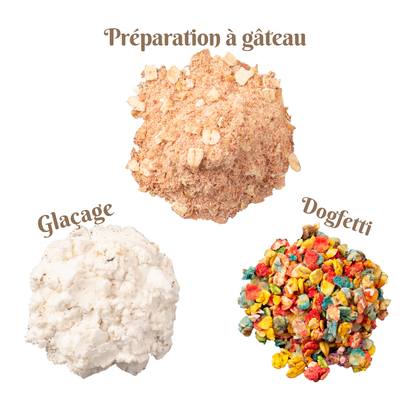 Kit para preparar bolo de frango para cães