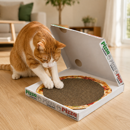 Arranhador de cartão caixa de pizza para gatos