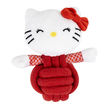 Hello Kitty plush and rope dog toy with squeaker