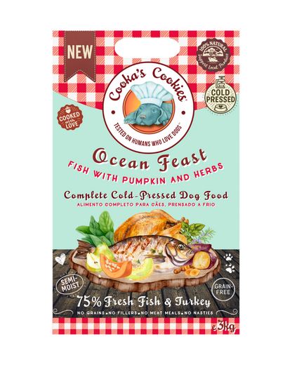 Ocean Feast semi-moist fish and turkey dog food
