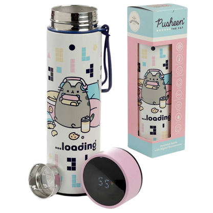 Botella térmica Pusheen Gaming con termómetro digital