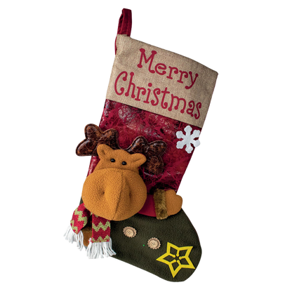 Weihnachtsstrumpf zum Befüllen Rentier-Motiv
