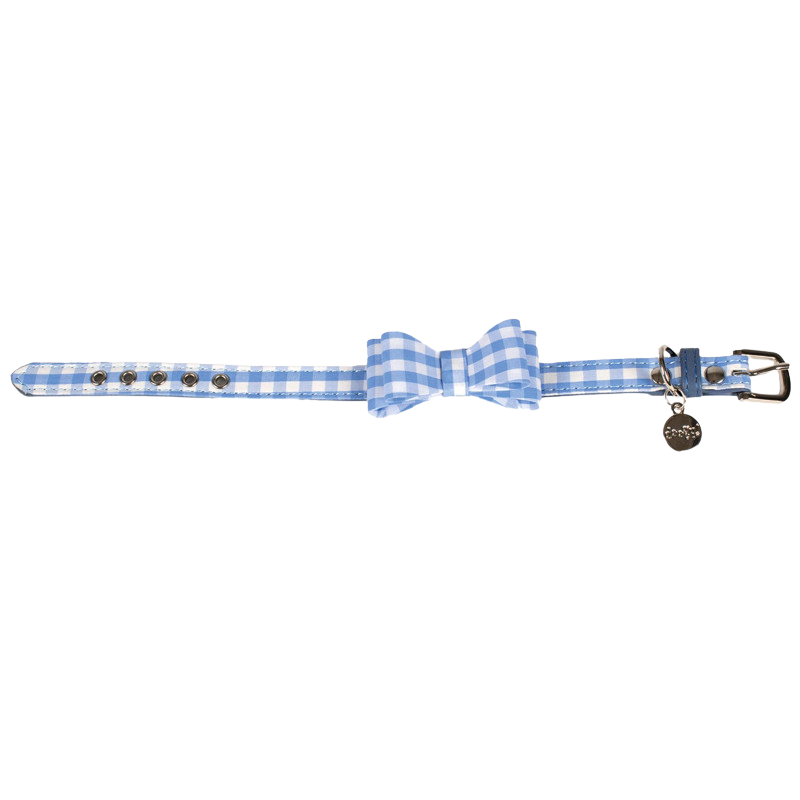 Collier Vichy avec nœud pour chiens