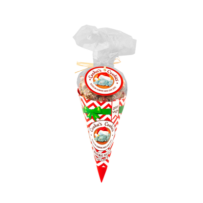 Festive cone of beef treats for dogs