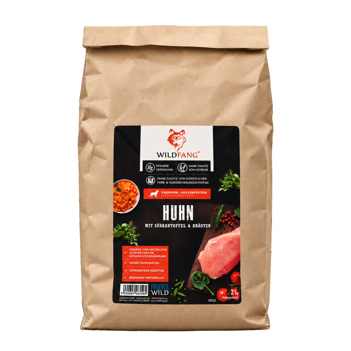 Croquettes poulet et patate douce pour chiens adultes