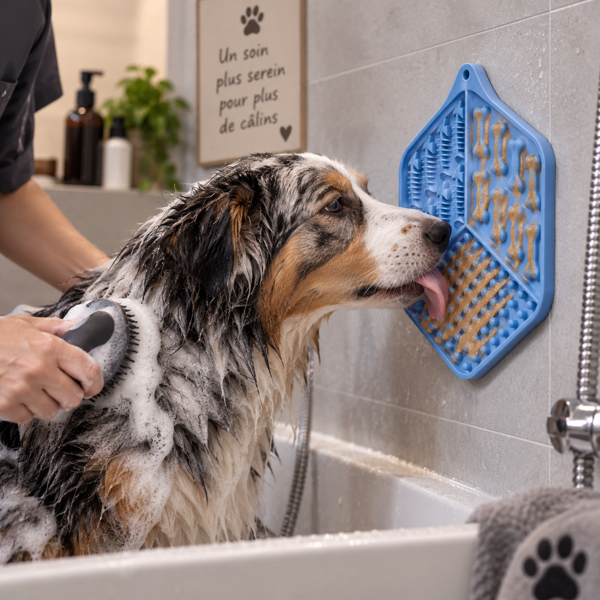 Tapete de lamer con ventosas para perros